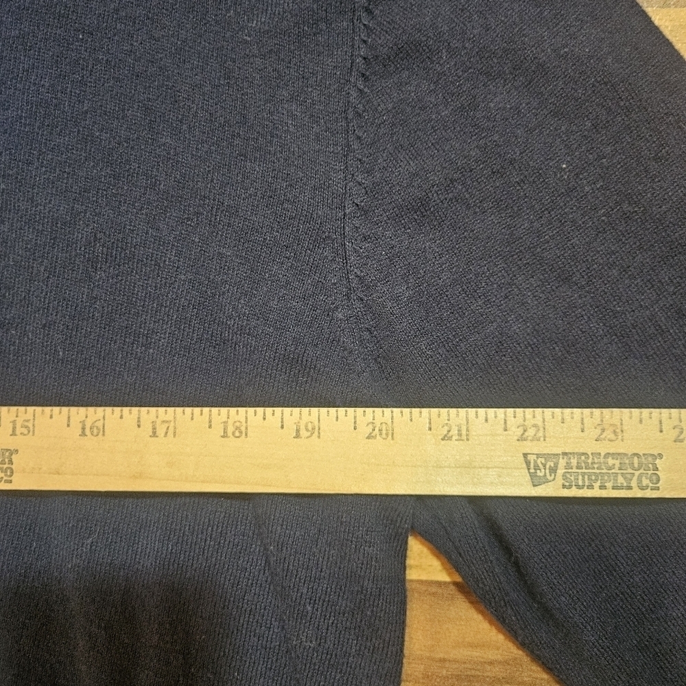 Weatherproof Cotton Cashmere V-neck sweater Blue Medium - Picture 2 of 9